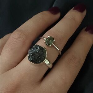 Moldavite ring